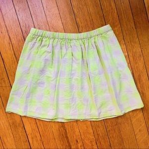 J. Crew neon green gingham skirt